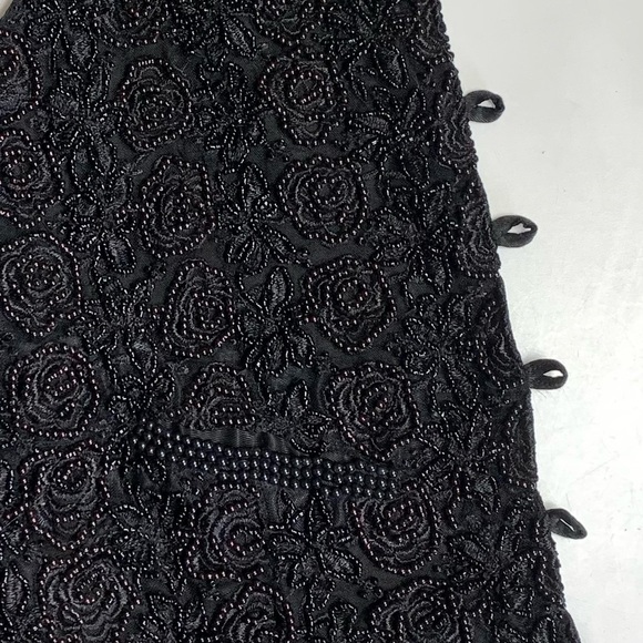 Vtg Beaded Floral Lined Vest - Picture 5 of 12